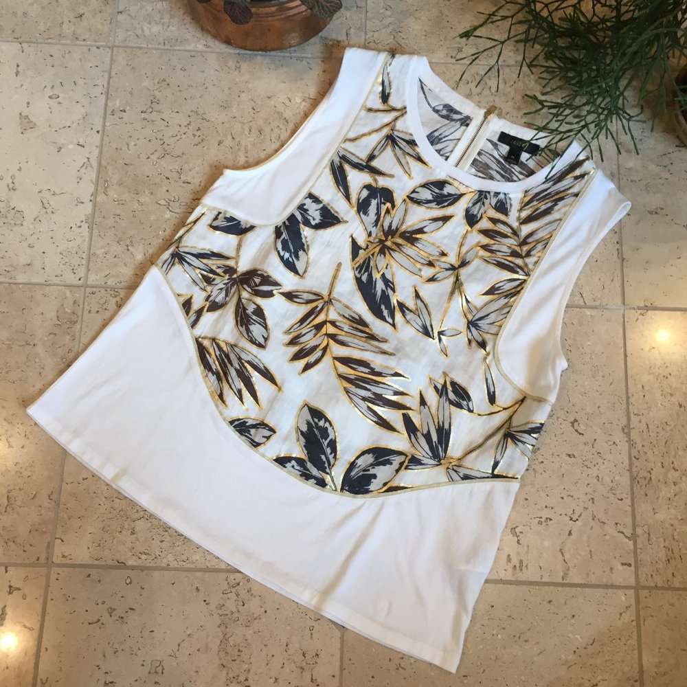 J. Crew Sleeveless Linen and Cotton Top - Picture 2 of 9